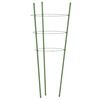 vidaXL Стойки за цветя с 3 пръстена, 5 бр, зелени, 60 см, стомана
