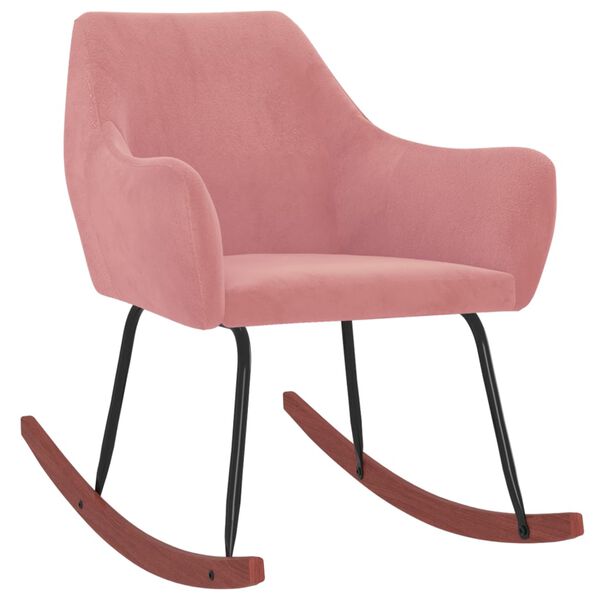 vidaXL Люлеещ стол, розов, кадифе