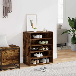 vidaXL Шкаф за обувки, опушен дъб, 60x35x70 см, инженерно дърво