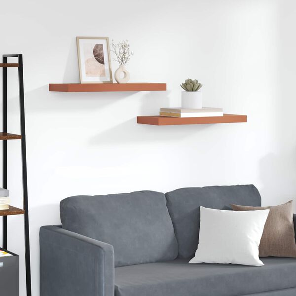 vidaXL Стенен рафт 2 pcs Червено 60 x 23 x 4 см Инженерно дърво