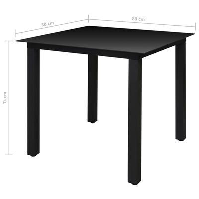 vidaXL Градински комплект със сгъваеми столове 5 части алуминий черен