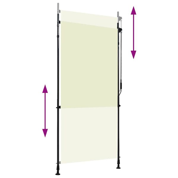 vidaXL Външна ролетна щора, 100x270 см, кремава