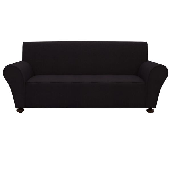 131081 vidaXL Stretch Couch Slipcover Black Polyester Jersey