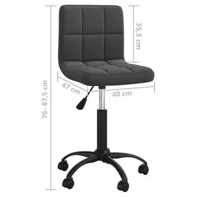 vidaXL Въртящ се офис стол, черен, кадифе