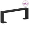vidaXL Крака за мебели 12 бр. Черно 281 x 40,5 x 100 мм Желязо