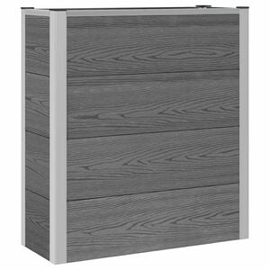 vidaXL Градинска повдигната леха Сиво 75 x 30 x 82 см WPC и алуминий