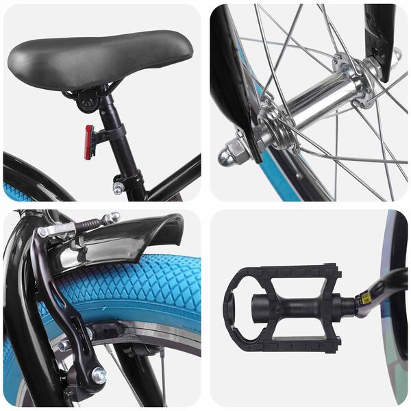 vidaXL Детски Велосипед 18 инча за 5-7 години Черно