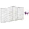 vidaXL Габионни кошници арка 2 бр 400x50x200/220 см поцинковано желязо