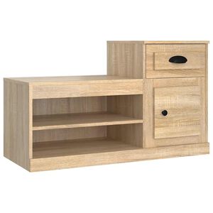 vidaXL Шкаф за обувки, дъб сонома, 100x42x60 см, инженерно дърво