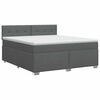vidaXL Континентално легло с матрак Тъмносиво 140 x 200 cm Текстил