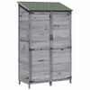 vidaXL Градина постройка Сиво 106 x 56 x 176,5 cm Солидно ела дърво