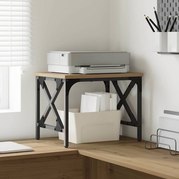 vidaXL Стойка за принтер Дъб 40 x 30 x 31 см Инженерно дърво