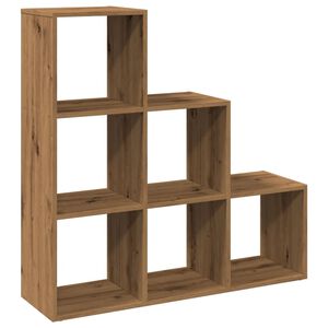 vidaXL Разделител за стая / библиотека дъб артизан 3 нива 99x29x99 см