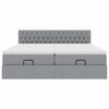vidaXL Османска легло с матраци, светлосиво, 160x200 см, плат