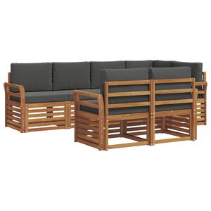 vidaXL Комплект секционен диван 7 pcs Натурален и Антрацит
