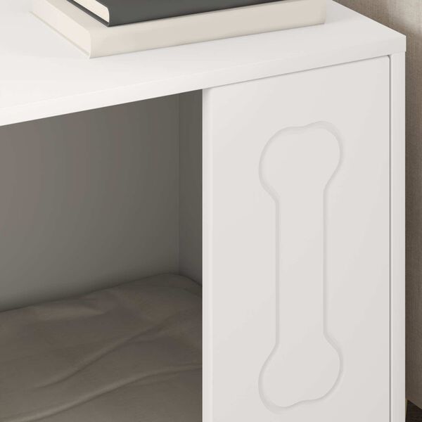 vidaXL Кучешка къща Бяло 44 x 42 x 49 см Инженерно дърво