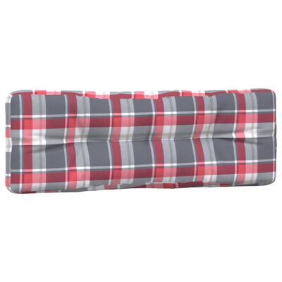 vidaXL Палетни възглавници, 5 бр, червено каре, текстил