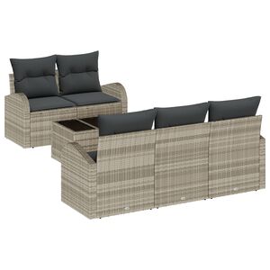 vidaXL Градински Софа Комплект 6 pcs Светло сиво и тъмно сиво