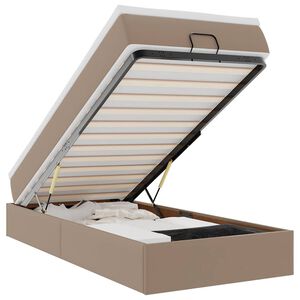 vidaXL Османска легло с матрак, капучино, 90x190 см, изкуствена кожа