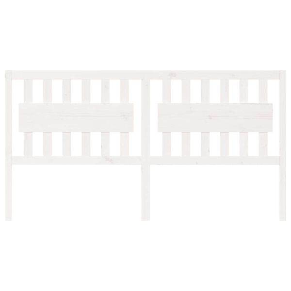 vidaXL Горна табла за легло, бяла, 185,5x4x100 см, бор масив