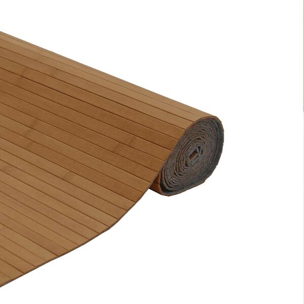 vidaXL Килим, правоъгълен, кафяв, 80x500 см, бамбук