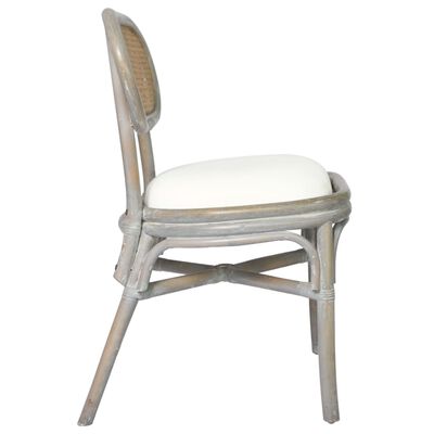 vidaXL Трапезни столове, 2 бр, сиви, тапицерия от лен
