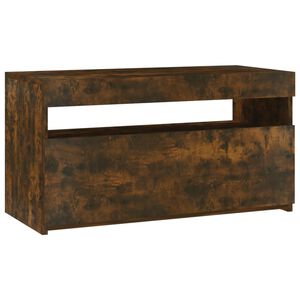 vidaXL ТВ шкаф с LED осветление, опушен дъб, 75x35x40 см