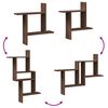 vidaXL Стенни рафтове, 2 бр, кафяв дъб, 50x12x50 см, инженерно дърво