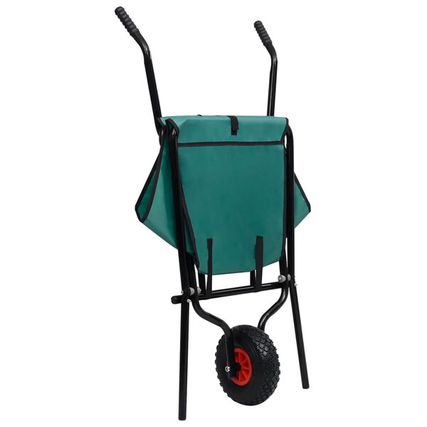 vidaXL Сгъваема градинска количка, 60 л, зелена