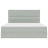 vidaXL Легло с място за съхранение и LED с LED Светлосиво 180 x 200 cm
