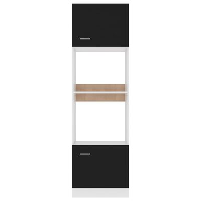 vidaXL Шкаф за микровълнова, черен, 60x57x207 см, ПДЧ