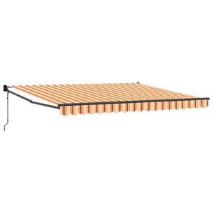 vidaXL Прибираща се тента Жълт и оранжев 400 &times; 300 cm
