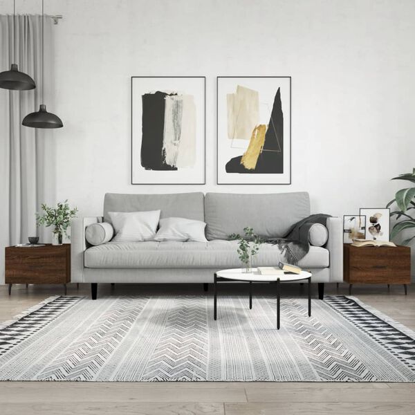 vidaXL Кафе маси, 2 бр, кафяв дъб, 50x50x40 см, инженерно дърво