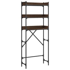 vidaXL Рафт за пералня, кафяв дъб, 67x25x163 см, инженерно дърво