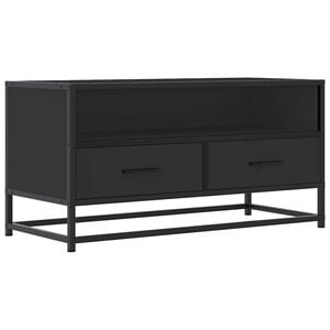 vidaXL ТB шкаф, черен, 80x34,5x40 см, инженерно дърво и метал