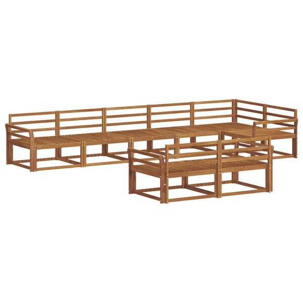 vidaXL Комплект дивани за открито 8 pcs Естествен