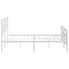 vidaXL Метална рамка за легло с горна и долна табла, бяла, 183x213 см