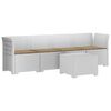 vidaXL Диван за градината с възглавнички с ратанов вид за 4-ма ПП Бяло