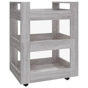 vidaXL Кухненска количка, сив сонома, 60x45x80 см, инженерно дърво