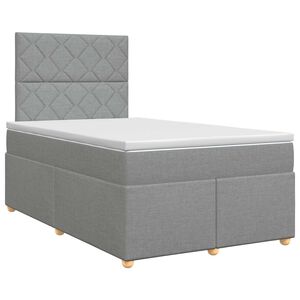 vidaXL Континентално легло с матрак Светлосиво 120 x 190 cm Текстил