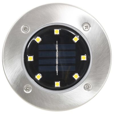 vidaXL Соларни земни лампи, 8 бр, LED светлина, топло бели