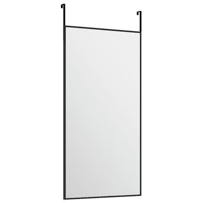 vidaXL Огледало за врата, черно, 30x60 см, стъкло и алуминий