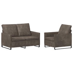 vidaXL Комплект дивани 2 pcs Тъмносиво Изкуствен велур
