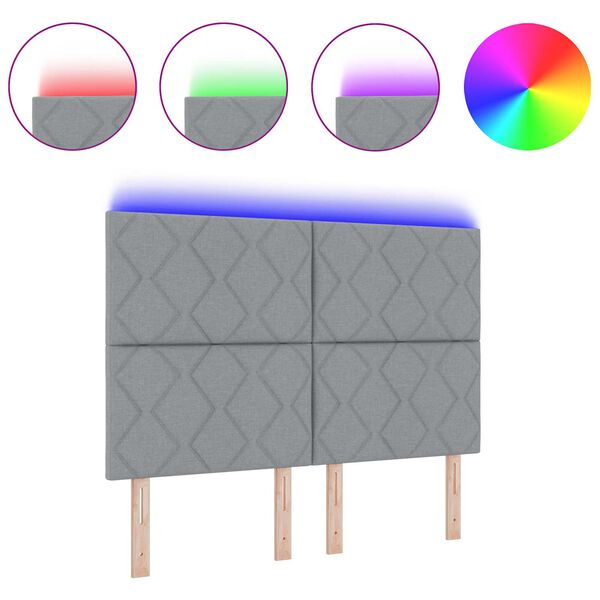 vidaXL Облегалка за глава с таблото Светлосиво 144 см текстил