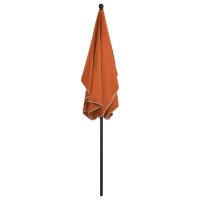 vidaXL Градински чадър с прът, 210x140 см, теракота