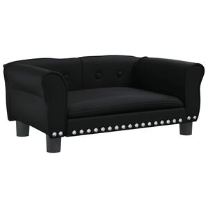 vidaXL Кучешко легло, черно, 70x45x30 см, изкуствена кожа