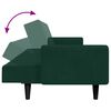 vidaXL 2-местно разтегателно канапе с табуретка, тъмнозелено, кадифе