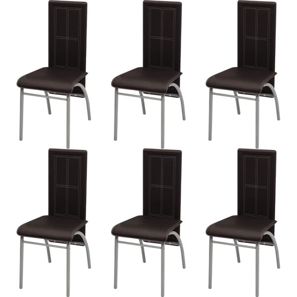 vidaXL Трапезен комплект, седем части, кафяв