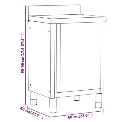 vidaXL Търговски кухненски шкафове, 3 бр, неръждаема стомана