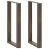 vidaXL Крака за бар маса, U-образни, 2 бр., естествена стомана, 40 x (90-91) см, стомана